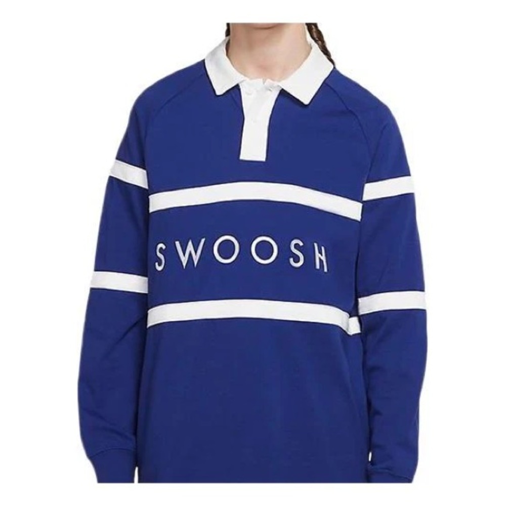 Nike Alphabet Embroidered Rugby Blue Polo
